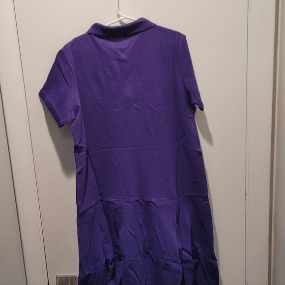 Lands End Girls Short Sleeve Polo Mesh Dress at Knee Size 14 - Purple - Picture 4 of 9